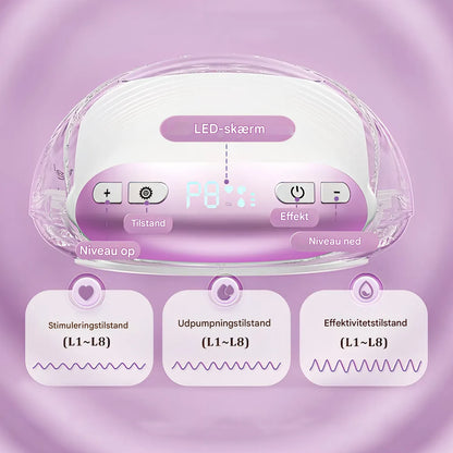 NurturaFlow bærbar brystpumpe – håndfri, støjsvag og genopladelig