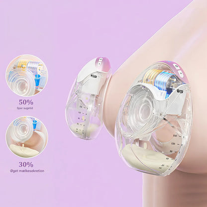 NurturaFlow bærbar brystpumpe – håndfri, støjsvag og genopladelig