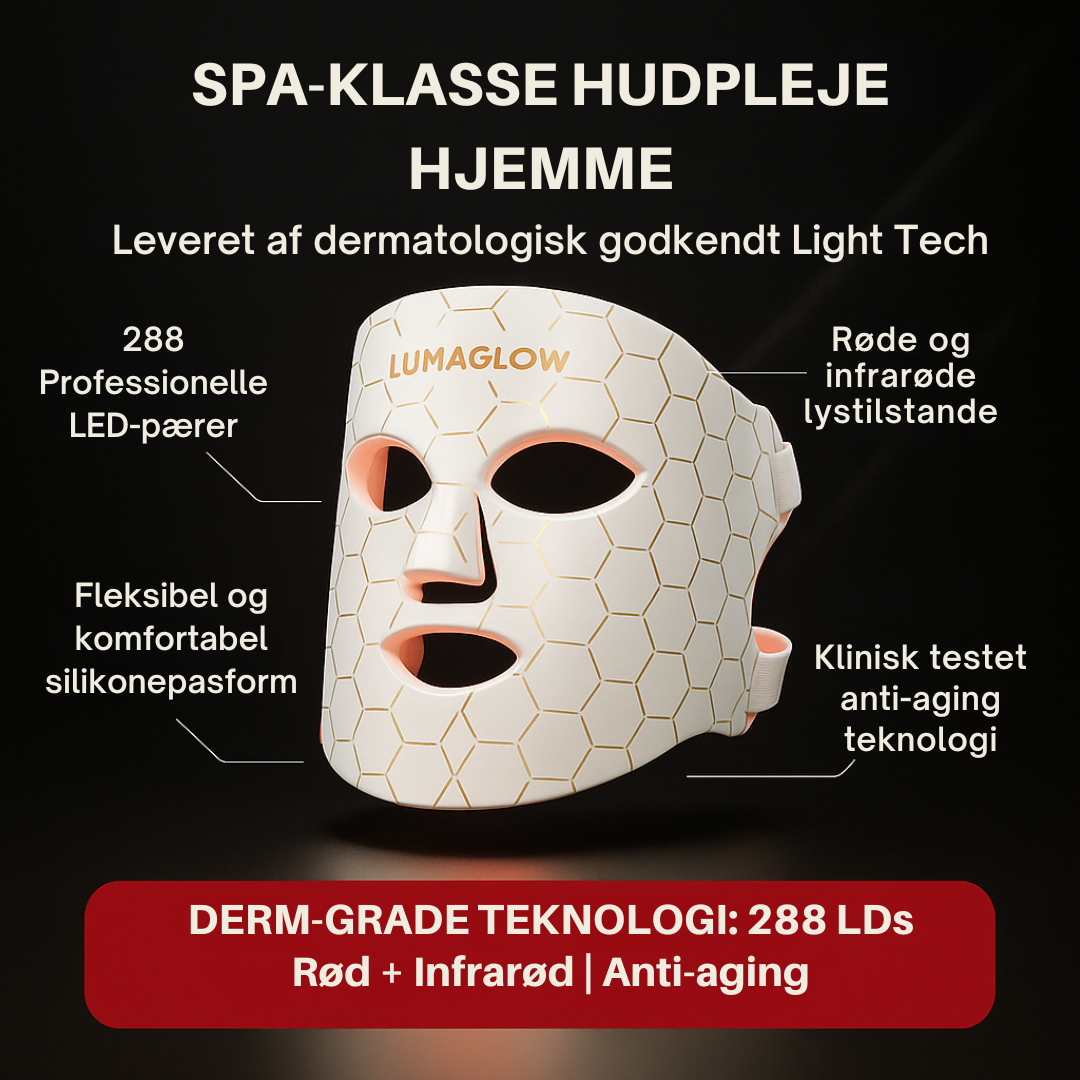 LumaGlow 7-Farvet LED Maske – Lysterapi til Strålende Hud