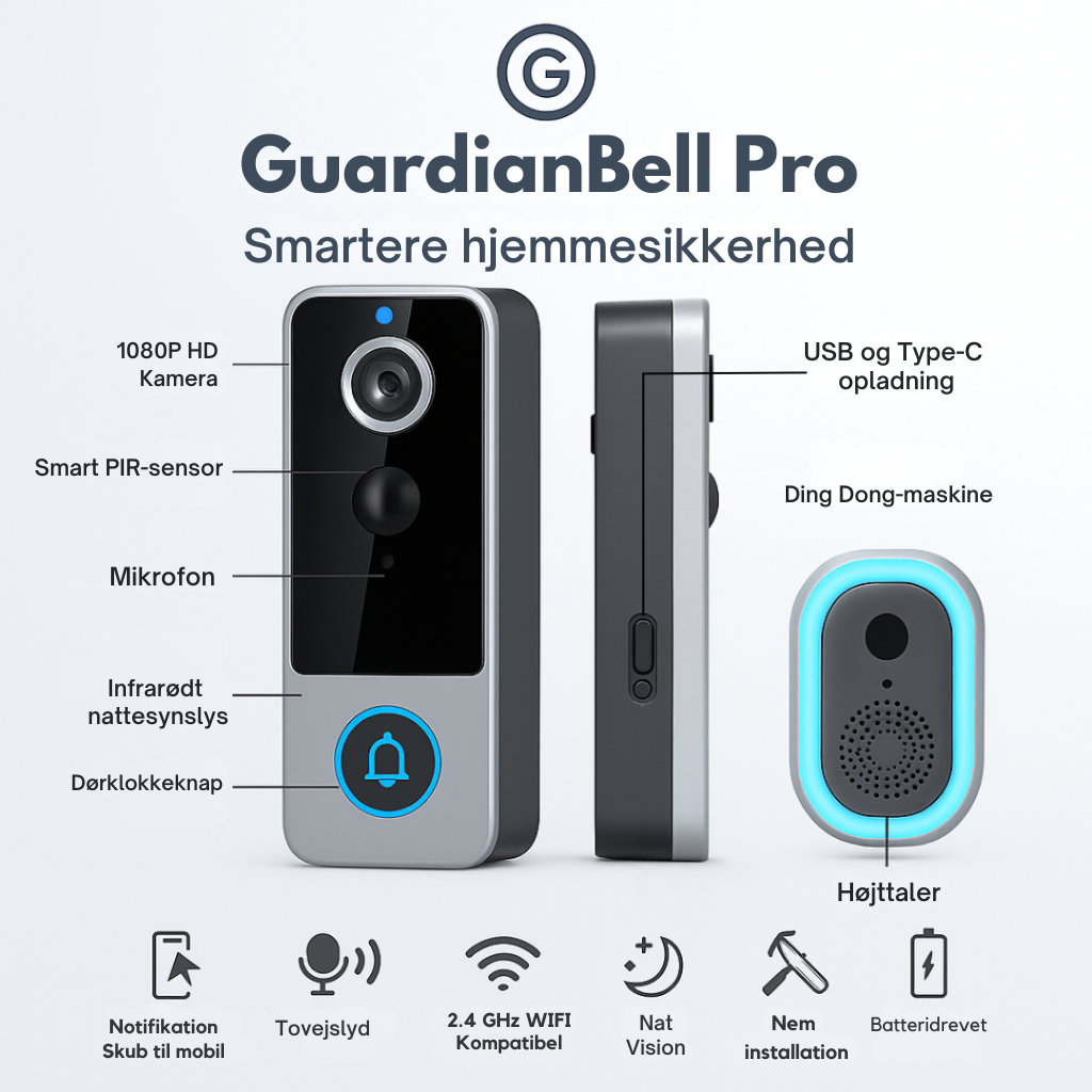 GuardianBell Pro AI Nattesynsdørklokke