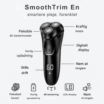 SmoothTrim One – 4D elektrisk barbermaskine med præcisionsblade