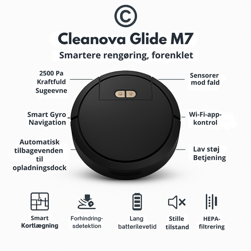 Cleanova Glide M7 – Smart Robotstøvsuger