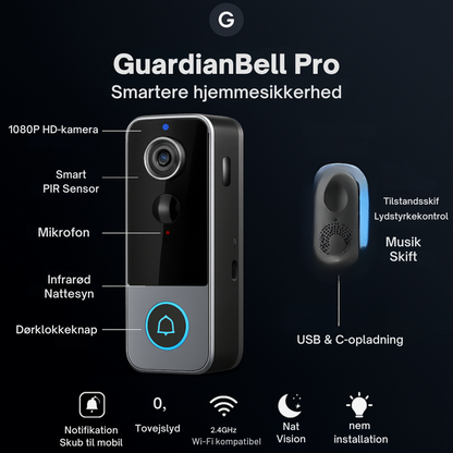 GuardianBell Pro AI Nattesynsdørklokke