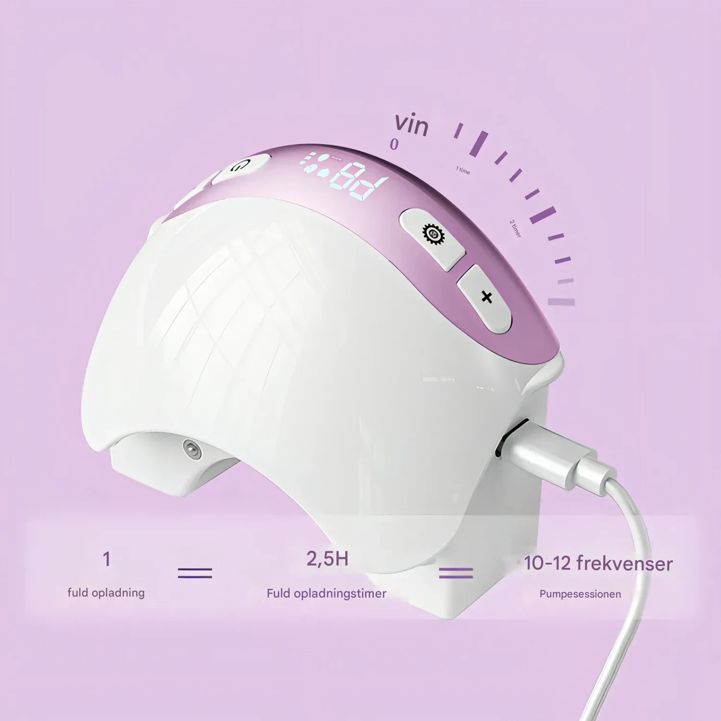 NurturaFlow bærbar brystpumpe – håndfri, støjsvag og genopladelig